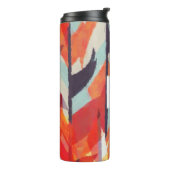 Abstracte Waterverf Monogram tumbler Thermosbeker (Gedraaid links)
