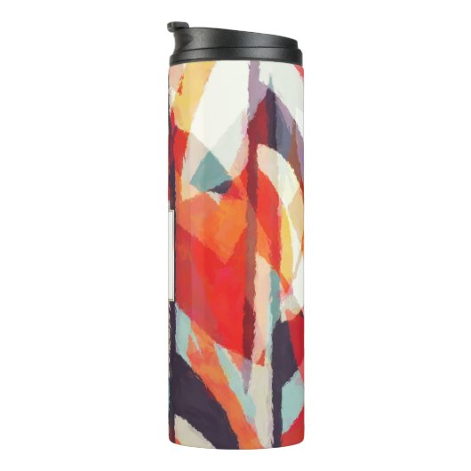 Abstracte Waterverf Monogram tumbler Thermosbeker (Geroteerd rechts)