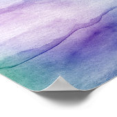 Abstracte Waterverf Mystery II Blue Paars Art Poster (Hoek)