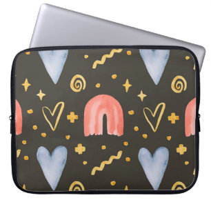 Abstracte waterverf naadloos patroon, met de hand  laptop sleeve