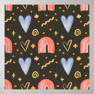 Abstracte waterverf naadloos patroon, met de hand  poster