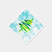 Abstracte waterverf Napkins met blauwe kerstboom Servet (Hoek)