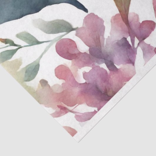 Abstracte Waterverf Natuur Collage met bladeren Tissuepapier (Detail)