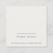 Abstracte Waterverf Navy Blue Gold Earring Holder Vierkante Visitekaartje (Achterkant)