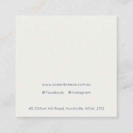 Abstracte Waterverf Navy Blue Gold Earring Holder Vierkante Visitekaartje (Achterkant)