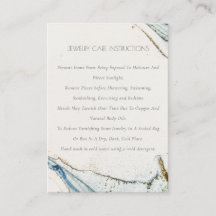 Abstracte Waterverf Navy Blue Gold Jewelry Care