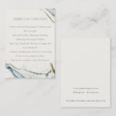 Abstracte Waterverf Navy Blue Gold Jewelry Care Visitekaartje (Voorkant / Achterkant)