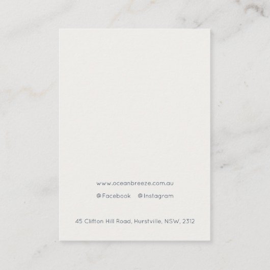 Abstracte Waterverf Navy Blue Gold Ketting Holder Visitekaartje (Achterkant)