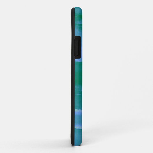 Abstracte Waterverf Neon groen en blauw Case-Mate iPhone Case (Achterkant/rechts)