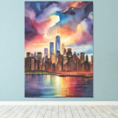 Abstracte Waterverf New York Art Canvas Afdruk (Insitu (Houten vloer))