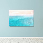 Abstracte Waterverf oceaan Canvas Afdruk (Insitu (Houten vloer))