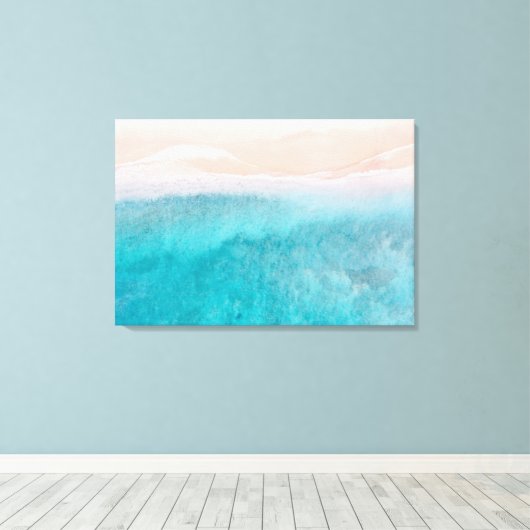 Abstracte Waterverf oceaan Canvas Afdruk (Insitu (Houten vloer))