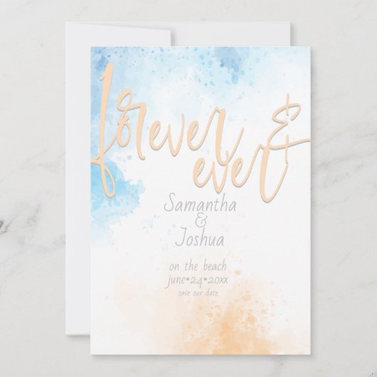 Abstracte Waterverf Oceaan en Beach sparen de Datu Kaart (Voorkant)