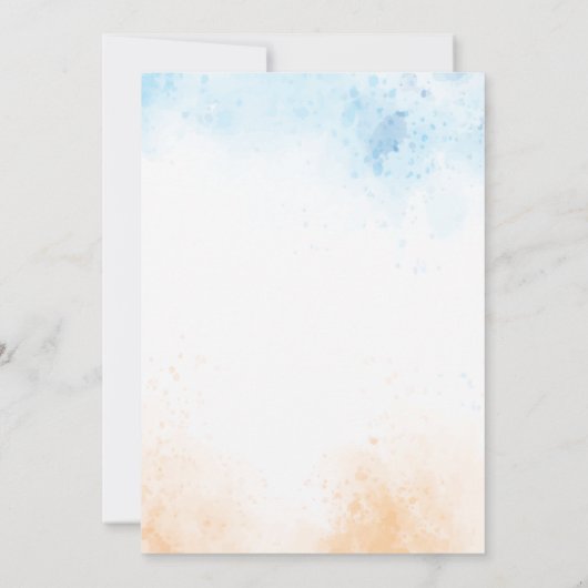 Abstracte Waterverf Oceaan en Beach sparen de Datu Kaart (Achterkant)