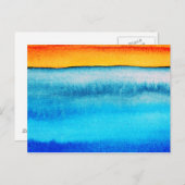 Abstracte waterverf oceaanzonsopgang briefkaart (Voorkant / Achterkant)