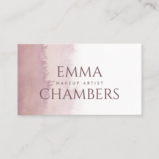 Abstracte Waterverf Ombre make-up artiest Dusty Ro Visitekaartje (Voorkant)