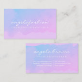 Abstracte Waterverf Ombre Pink Classy Visitekaartje (Voorkant / Achterkant)