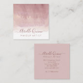 Abstracte Waterverf Ombre Stoffige Roze Make-up Ar Vierkante Visitekaartje (Voorkant / Achterkant)