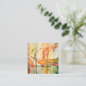 Abstracte Waterverf Oorbellen Display Kaart Vierkante Visitekaartje (Staand voorkant)