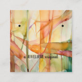 Abstracte Waterverf Oorbellen Display Kaart Vierkante Visitekaartje (Voorkant)