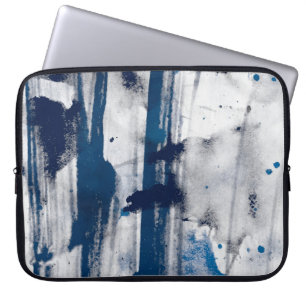 Abstracte waterverf op papier. Kleurrijke kunsttex Laptop Sleeve
