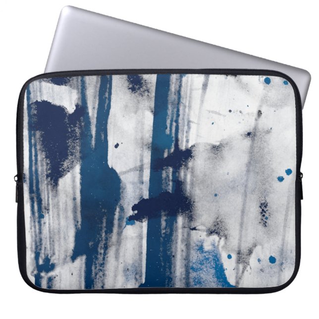 Abstracte waterverf op papier. Kleurrijke kunsttex Laptop Sleeve (Voorkant)