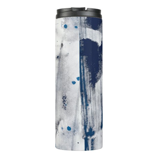 Abstracte waterverf op papier. Kleurrijke kunsttex Thermosbeker (Achterkant)