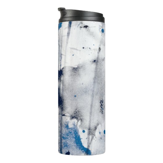 Abstracte waterverf op papier. Kleurrijke kunsttex Thermosbeker (Geroteerd rechts)