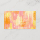 Abstracte Waterverf Oranje gele roze Eenvoudig Visitekaartje (Achterkant)