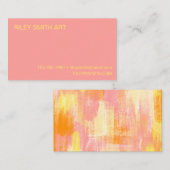 Abstracte Waterverf Oranje gele roze Eenvoudig Visitekaartje (Voorkant / Achterkant)