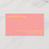 Abstracte Waterverf Oranje gele roze Eenvoudig Visitekaartje (Voorkant)