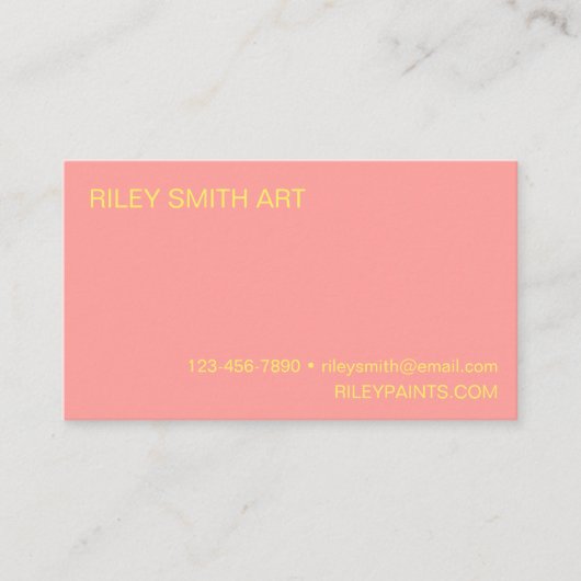 Abstracte Waterverf Oranje gele roze Eenvoudig Visitekaartje (Voorkant)