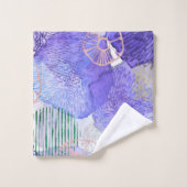 abstracte waterverf Paarse agenda moderne Bad Handdoek (Wasdoekje)