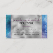 Abstracte Waterverf Paarse Mode Trendy Modern Visitekaartje (Achterkant)