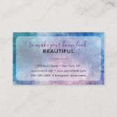 Abstracte Waterverf Paarse Mode Trendy Modern Visitekaartje (Achterkant)