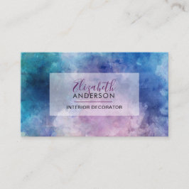 Abstracte Waterverf Paarse Mode Trendy Modern Visitekaartje