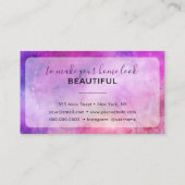 Abstracte Waterverf Paarse Mode Trendy Modern Visitekaartje (Achterkant)