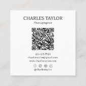 Abstracte Waterverf Paarse vierkant elegantie Vierkante Visitekaartje (Achterkant)