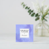 Abstracte Waterverf Paarse vierkant elegantie Vierkante Visitekaartje (Staand voorkant)