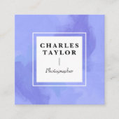 Abstracte Waterverf Paarse vierkant elegantie Vierkante Visitekaartje (Voorkant)