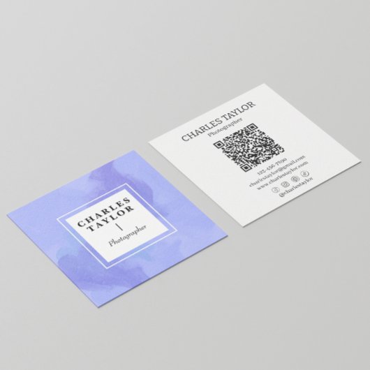 Abstracte Waterverf Paarse vierkant elegantie Vierkante Visitekaartje