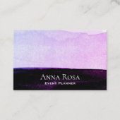 *~* Abstracte Waterverf Paarse zwarte lavendel roz Visitekaartje (Voorkant)