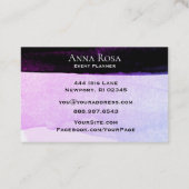 *~* Abstracte Waterverf Paarse zwarte lavendel roz Visitekaartje (Achterkant)