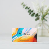 Abstracte Waterverf Paints Mode Trendy Modern Visitekaartje (Staand voorkant)