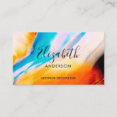 Abstracte Waterverf Paints Mode Trendy Modern Visitekaartje (Voorkant)