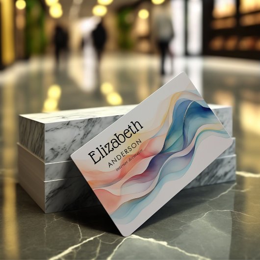 Abstracte Waterverf Paints Mode Trendy Modern Visitekaartje