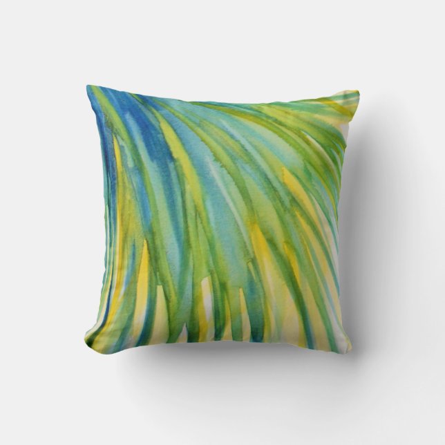 Abstracte Waterverf palmboom Kussen (Voorkant)