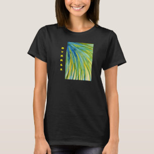 Abstracte Waterverf palmboom T-shirt