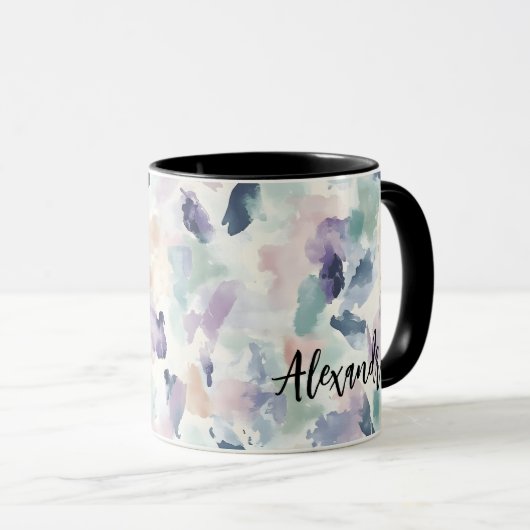  Abstracte Waterverf pastel gepersonaliseerd Mok (Voorkant rechts)