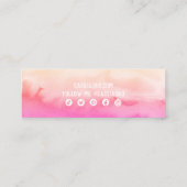 Abstracte Waterverf Peach Fuzz Roze Sociale Iconen Mini Visitekaartje (Achterkant)